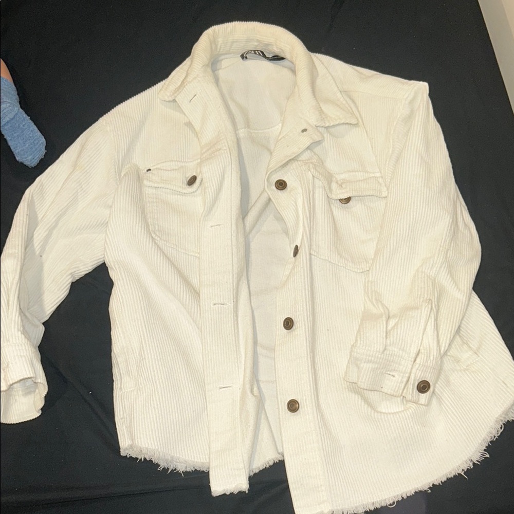 Women's Cream Corduroy Jacket oversized
